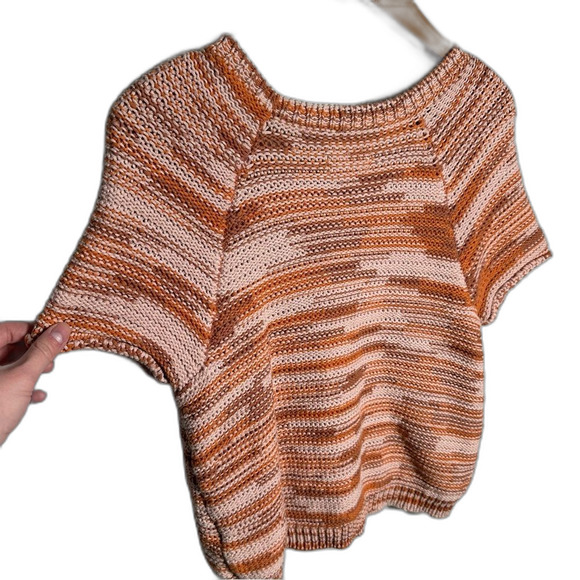 Maeve By Anthropologie Orange Space-Dye Ada Cotton Crew Neck Sweater Size Small - Picture 10 of 13
